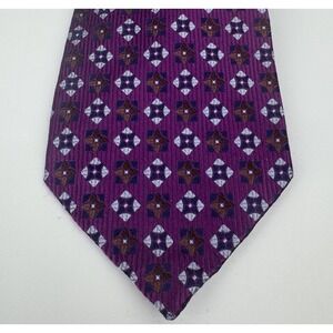 Jos A Bank Purple Geometric Medallion Necktie Mens Silk Blend Retro Tie